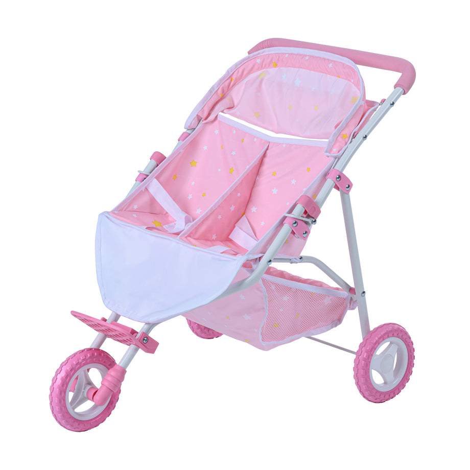 Olivia s Little World Kids Double Twin Baby Doll Kinderwagen Kinderwa Teamson Europe